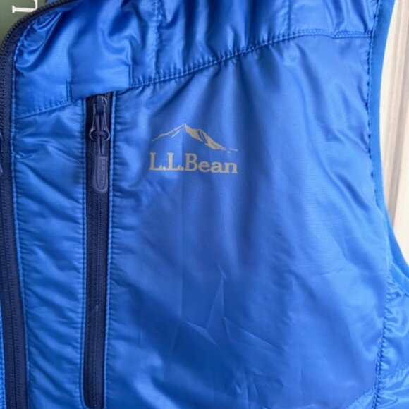 LL Bean Primaloft Packaway Vest Mens Large Sapphire Blue Lightweight Outdoor - Picture 2 of 7